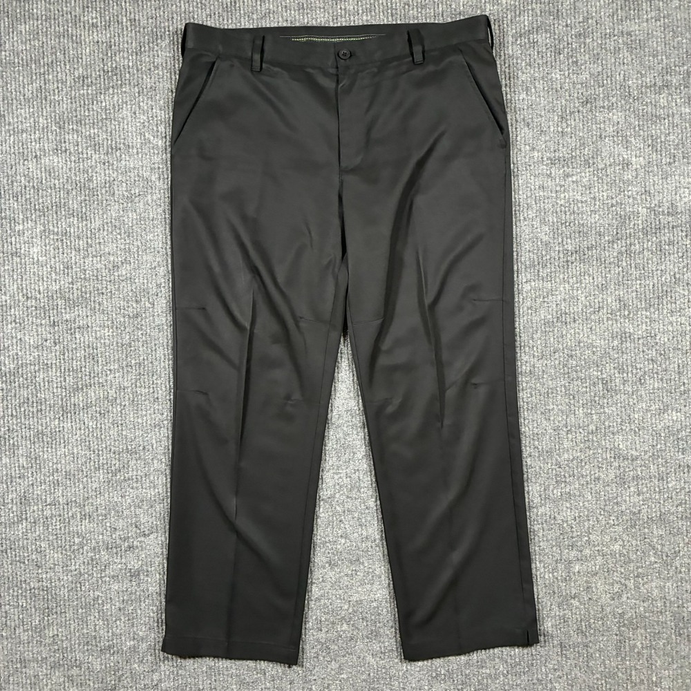 IZOD Golf Mens‎ Dress Pants Size 38x30 Black Slim Fit Flat Front Mid Rise
